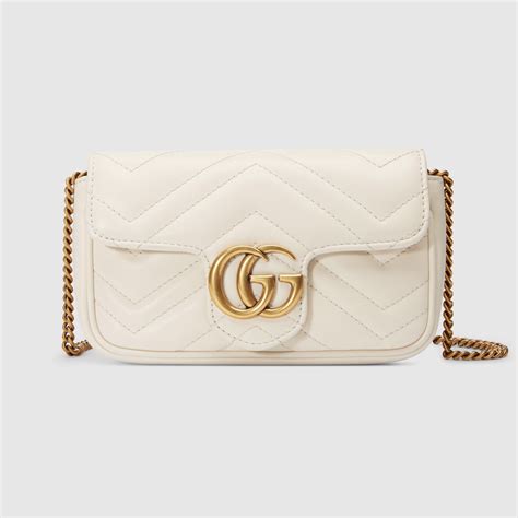 bolsa marmont gucci|Bolsa superpequeña GG Marmont inpiel de chevrón blanca.